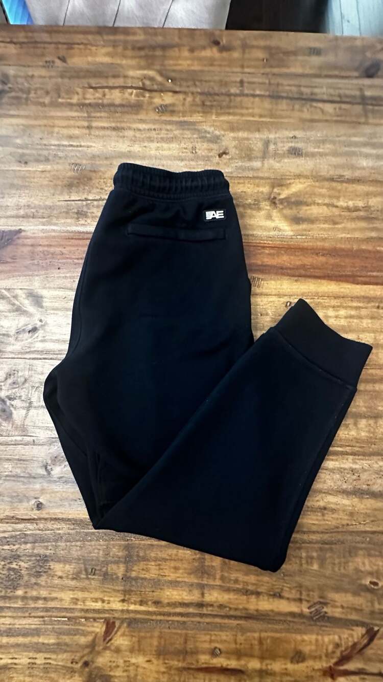 American Eagle Jogger Sweatpants Size L Black Drawstring Fleece